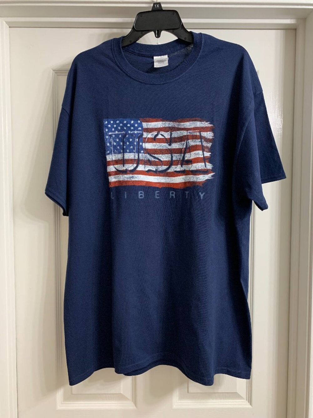 Gildan Brand Men's Navy Blue USA T-Shirt, Size XL